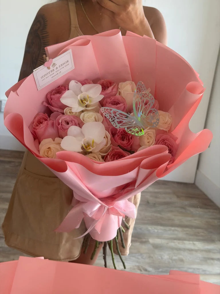 Rose & Orchid Bouquet — Two Dozen