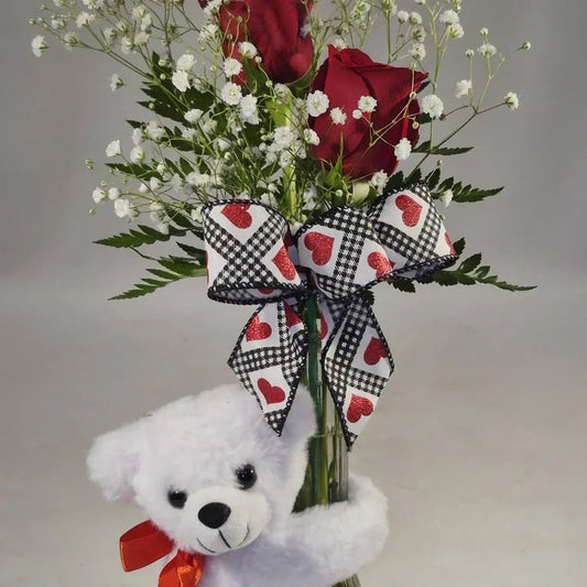 Bear love vase- Rose & Teddy Gift Set