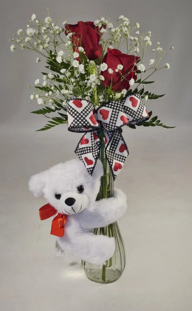 Bear love vase- Rose & Teddy Gift Set