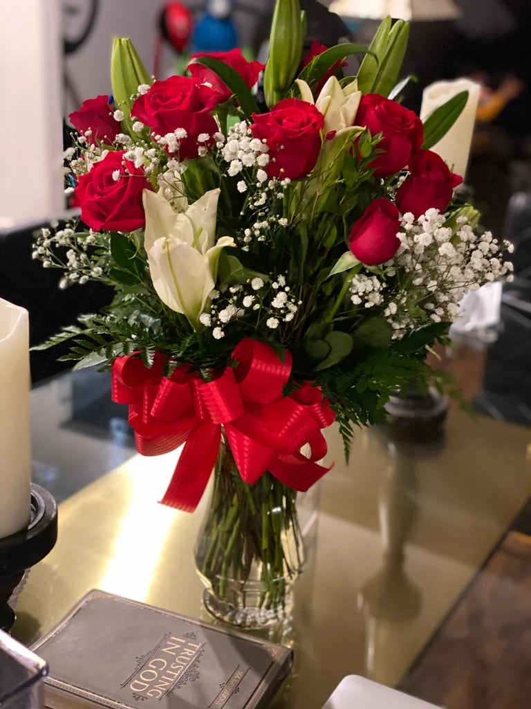 Lillies and Roses Vase
