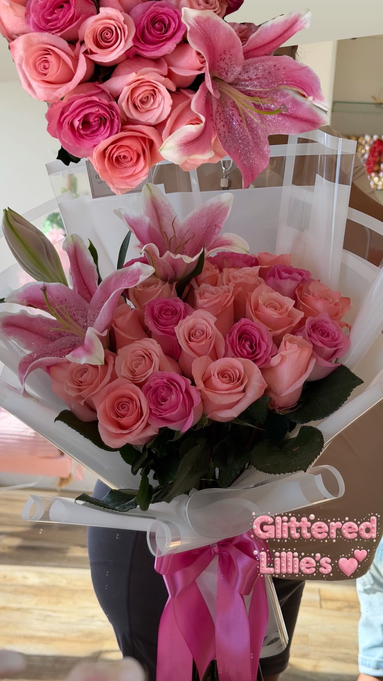 Pink roses and Lillie’s