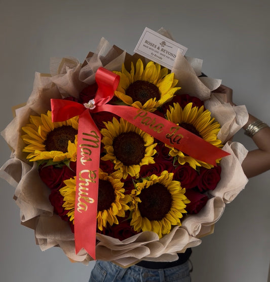 Sunflowers and Rose bouquet