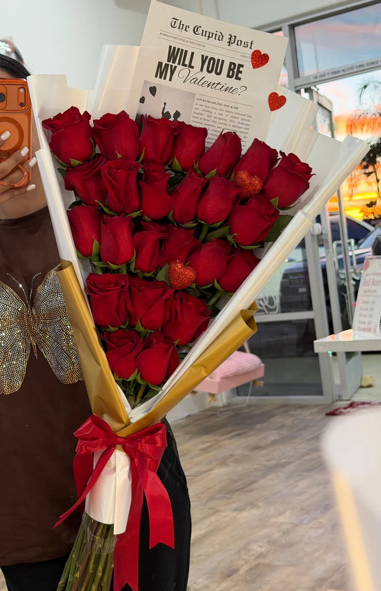 The Cupid Post — 2 Dozen Rose Bouquet