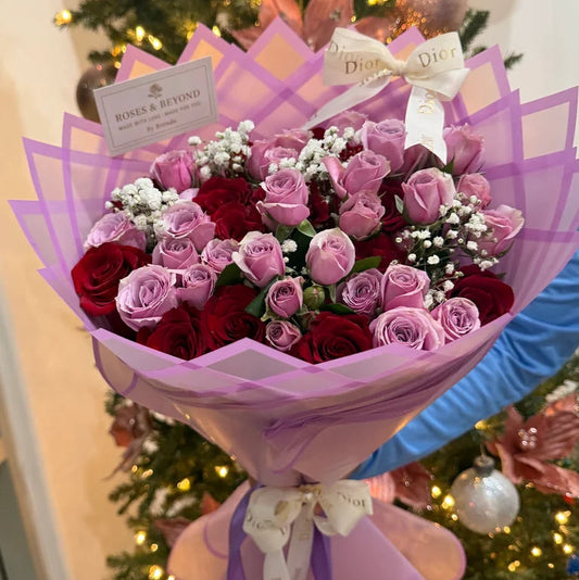 Lavender & Red — Two Tone Luxury Bouquet