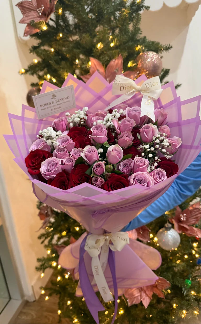 Lavender & Red — Two Tone Luxury Bouquet