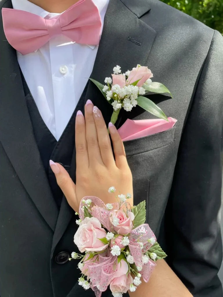 Prom Corsage & Boutonnière Set — Custom Color