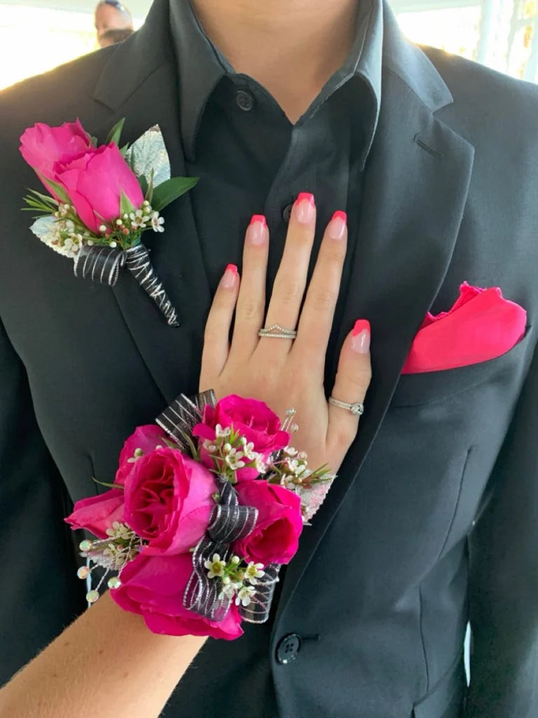 Prom Corsage & Boutonnière Set — Custom Color