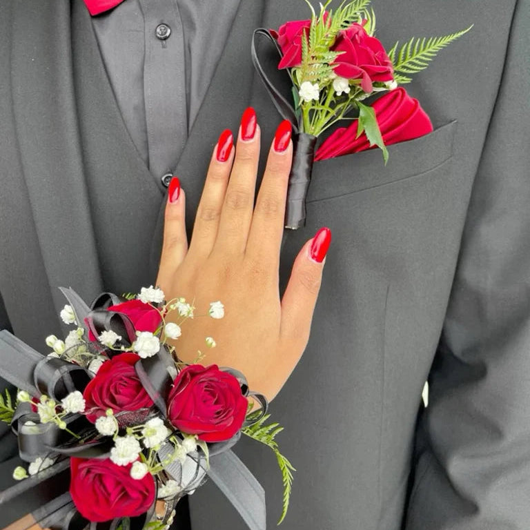 Prom Corsage & Boutonnière Set — Custom Color