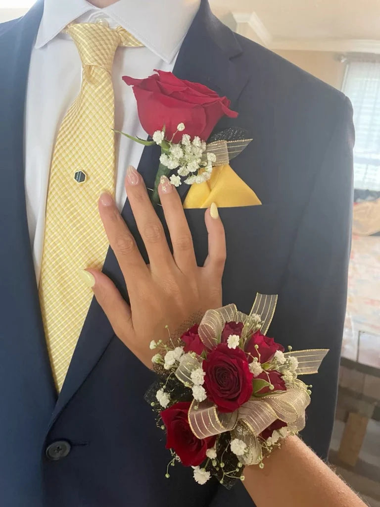 Prom Corsage & Boutonnière Set — Custom Color