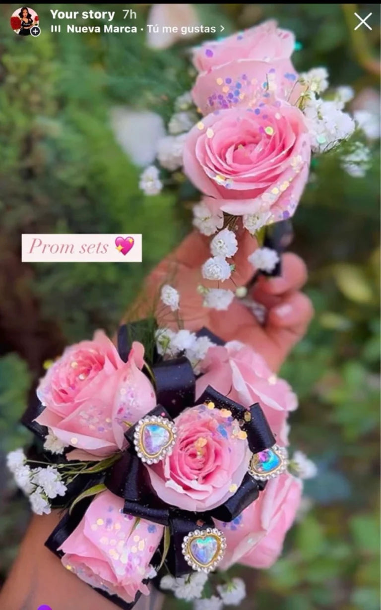 Prom Corsage & Boutonnière Set — Custom Color