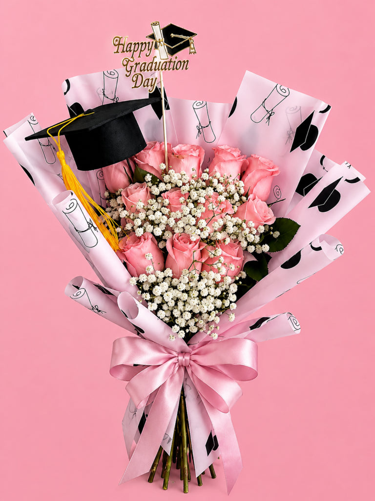 Happy Graduation Day — Classic Dozen Rose Bouquet