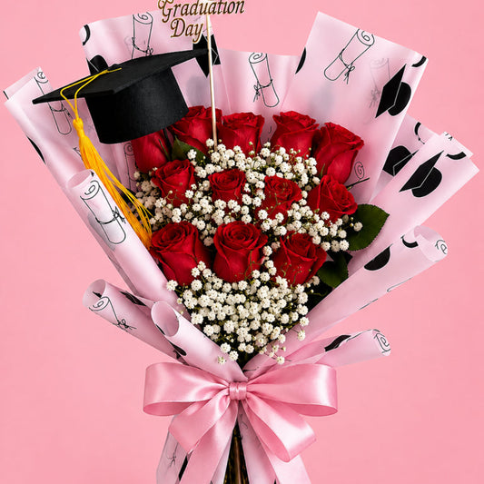 Happy Graduation Day — Classic Dozen Rose Bouquet