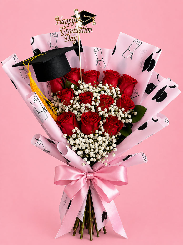 Happy Graduation Day — Classic Dozen Rose Bouquet