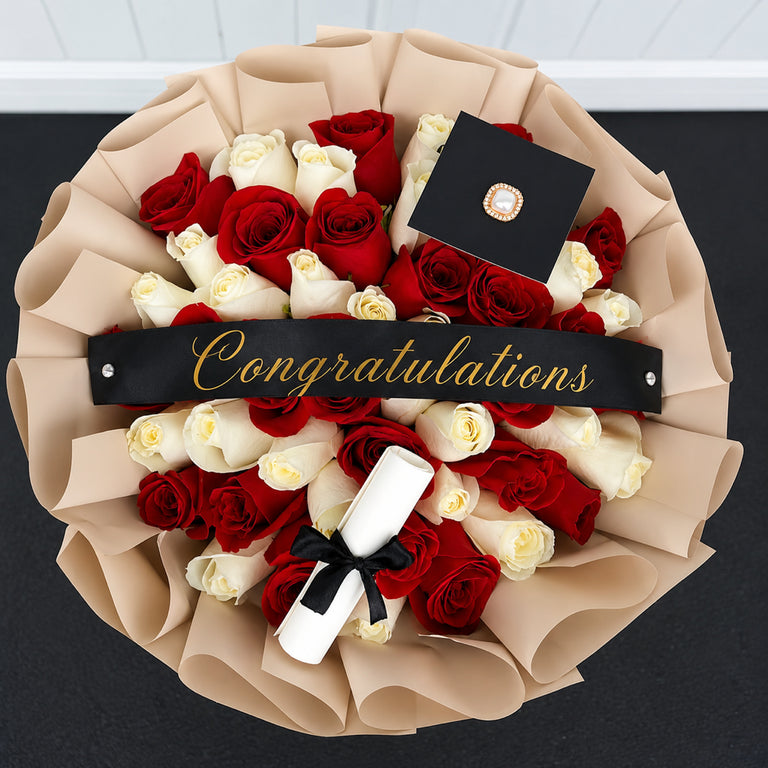 The Graduate — 50 Rose Celebration Bouquet
