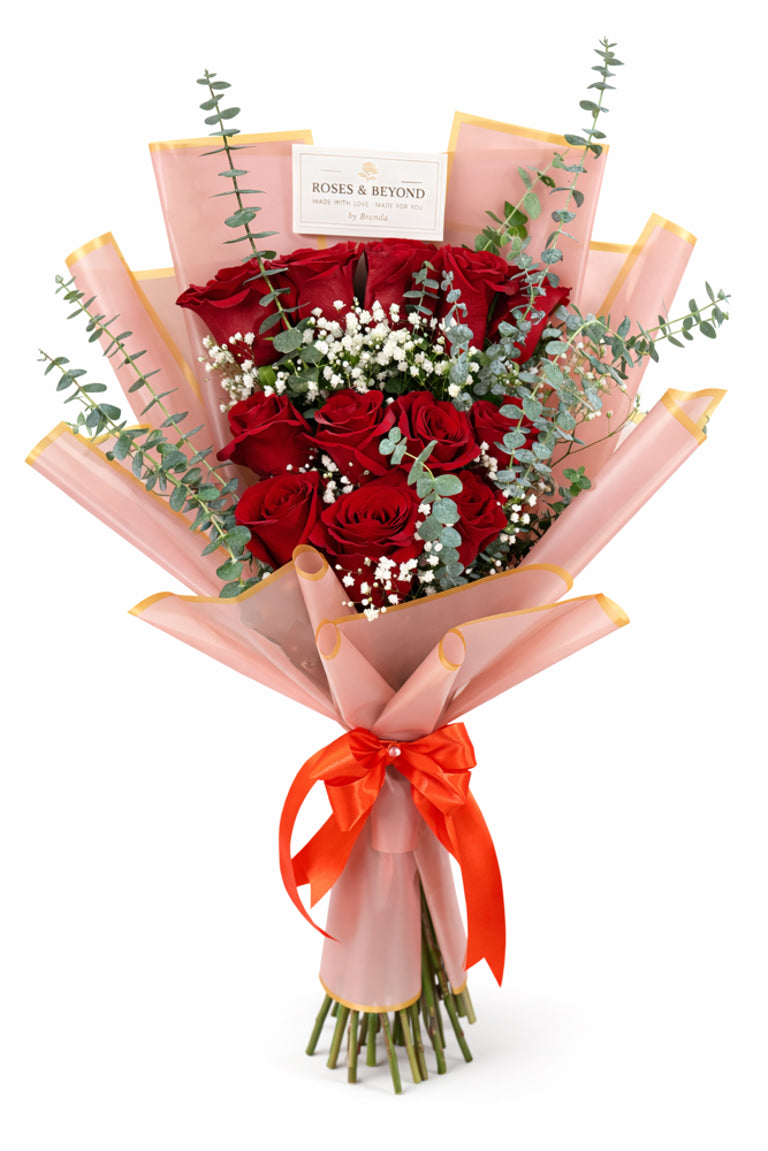 Korean Style Bouquet — One Dozen Roses